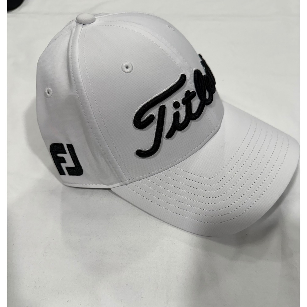 Titleist Tour Breezer Adjustable Golf Hat White Pro V1 FJ D.S. Initials NEW